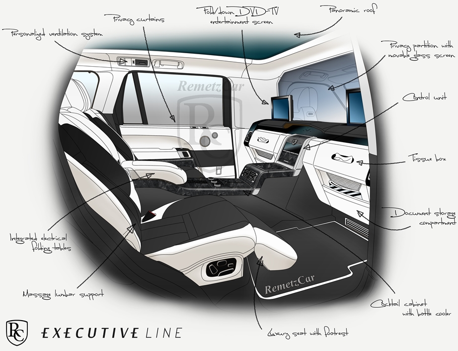 Remetz Range Rover Executive in Cirrus - Black walnut